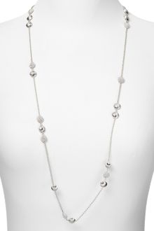 Nadri Long Rhodium Text Pavé Necklace  - Lyst
