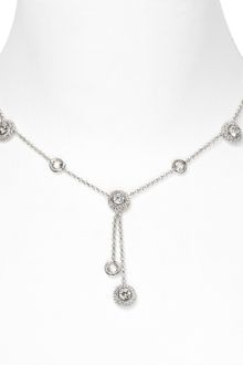 Nadri Rhodium Plated Pave Framed Drop Y Necklace - Lyst