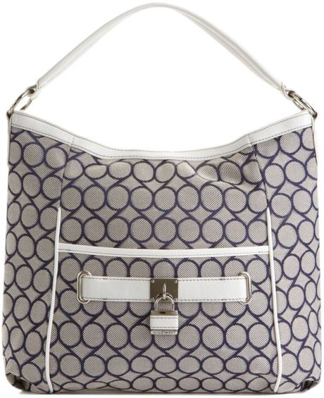 Nine West 9s Jacquard Small Hobo in Gray (marine/ivory/white) - Lyst