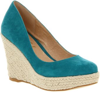 Office Wedgie Turq Kid Suede - Lyst