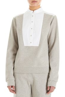 T By Alexander Wang Double Oxford Placket Sweatshirt - Lyst