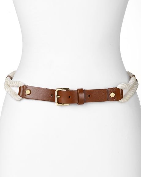 Tory Burch Belt Leather and Rope in Brown (ivory) - Lyst