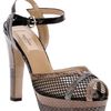 Valentino Peep Toe Sandal in Gray (grey) - Lyst