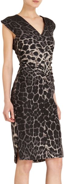Yves Saint Laurent Sleeveless Leopard Dress - Lyst