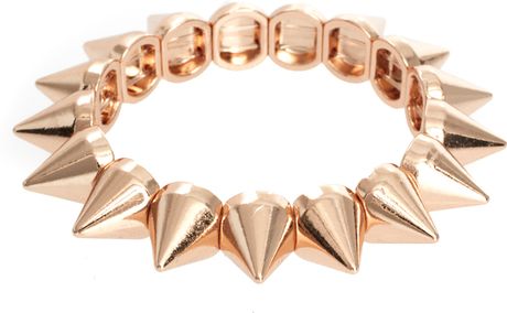 Asos Asos Spike Stretch Bracelet in Gold (copper) - Lyst