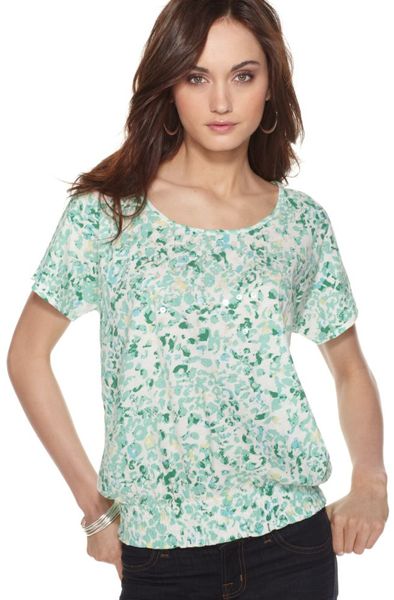 Calvin Klein Jeans Short Sleeve Printed Scoopneck in Green (animal) - Lyst