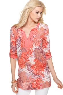 Calvin Klein Jeans Three Quarter Sleeve Printed Tunic - Lyst