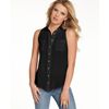 Guess Sleeveless Silk Simona Button Down Blouse in Black (jet black) - Lyst