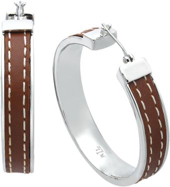  Large Leather Hoop Earrings 