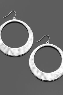 Lauren by Ralph Lauren Silvertone Hoop - Lyst