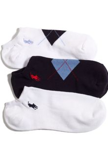 Lauren by Ralph Lauren Argyle Cotton 3 Pack - Lyst