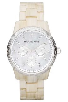 Michael Kors Womens Chronograph White Horn Acetate Bracelet 37mm First Macys - Lyst