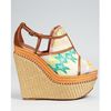 Missoni Wedges Peep Toe Platform in Brown (coral green multi) - Lyst