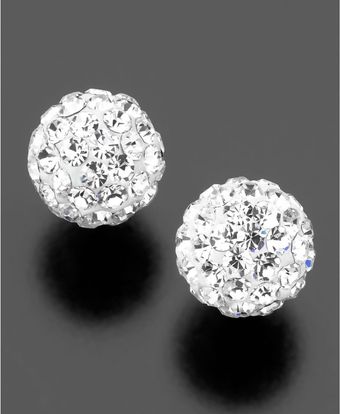 Swarovski 14k Gold Crystal Accent Ball Stud Earrings - Lyst
