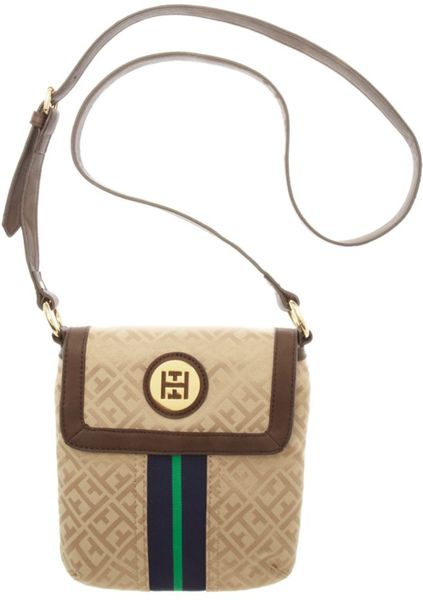 Tommy Hilfiger Signature Jacquard Logo Crossbody in Beige (camel tonal ...