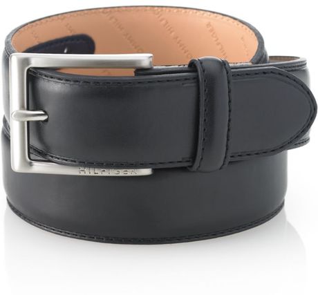Tommy Hilfiger Stitched Dress Belt in Black for Men - Lyst