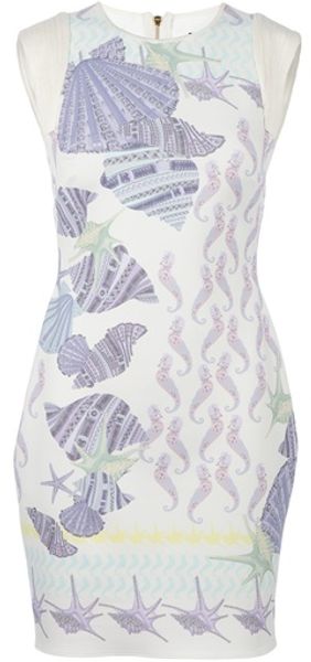 Versace Seashell Print Sleeveless Dress - Lyst