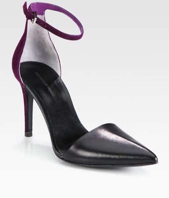 Alexander Wang Lina Leather and Suede Pumps - Lyst