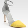 Alexander Wang Lina Leather and Suede Colorblock Pumps in Yellow - Lyst