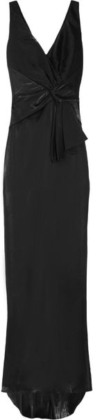 Badgley Mischka Gathered Satintwill Dress - Lyst
