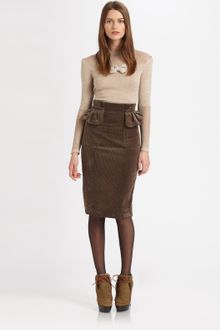 Burberry Prorsum Corduroy Skirt - Lyst