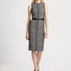 Michael Kors Belted Tweed Dress in Gray (black) - Lyst