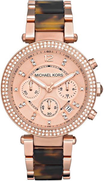 Michael Kors Parker Chronograph Watch in Brown (brown tort)) - Lyst