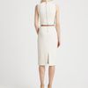Michael Kors Belted Wool Crepe Dress in White (ivory) - Lyst