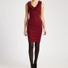 Oscar De La Renta Wool Dress in Red (black) - Lyst