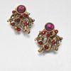 Oscar De La Renta Stone Embellished Clipon Earrings in Gold (bronze) - Lyst