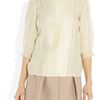 Oscar De La Renta Laceappliquéd Silkorganza Blouse in Beige (champagne) - Lyst