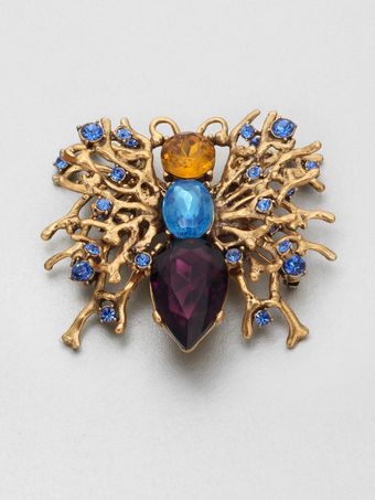 Oscar de la Renta Stone Accented Abstract Pin - Lyst