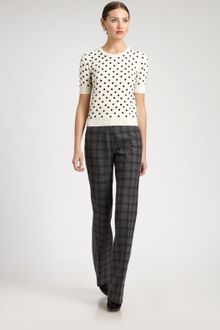 Oscar de la Renta Plaid Wool Pants - Lyst