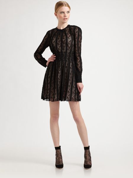 Red Valentino Crepe Jersey Lace Dress in Black - Lyst
