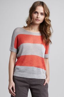 Theory Spiral Striped Sweater - Lyst