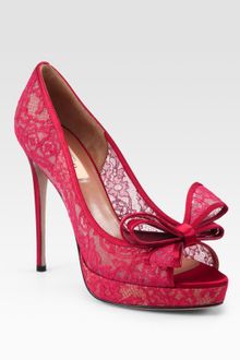 Valentino Lace Couture Bow Pumps - Lyst