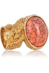 Yves Saint Laurent Arty Goldplated Glass Ring