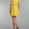 Ax Paris Crochet Detail Skater Dress in Yellow - Lyst