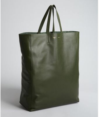 Celine Hunter Green Lambskin Cabas Shopping Tote - Lyst