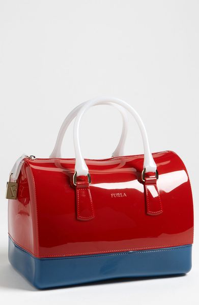 Furla Candy Rubber Satchel in Blue (geranio/ anice) - Lyst