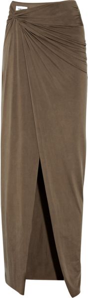 Helmut Lang Torrent Draped Brushedjersey Maxi Skirt - Lyst
