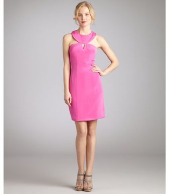 Hoaglund New York Lipstick Pink Silk Cutout Dress - Lyst