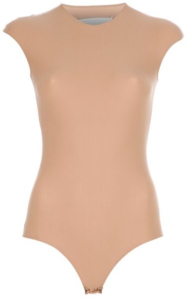 Maison Martin Margiela Cap Sleeve Body in Beige (brown) - Lyst