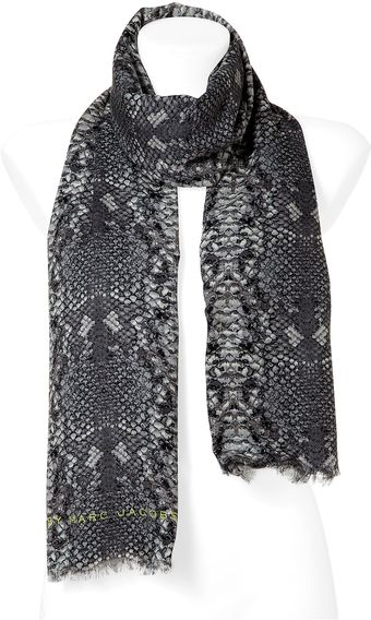 Marc By Marc Jacobs Pale Khaki Snake Print Scarf - Lyst
