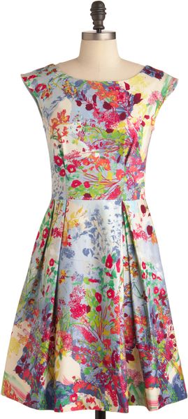 Modcloth Fantastical Flora Dress in Multicolor (sky) - Lyst
