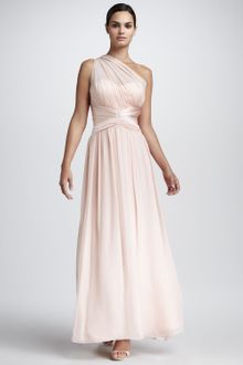 Aidan Mattox One-shoulder Chiffon Gown - Lyst