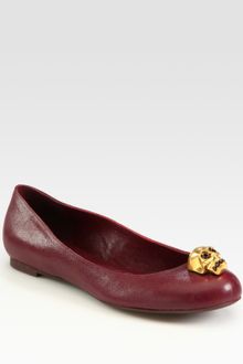 Alexander McQueen Skull Leather Ballet Flats - Lyst