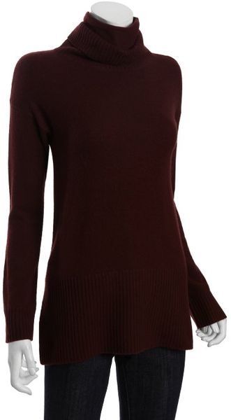 Burgundy Cashmere Havsis Layered Turtleneck Sweater 