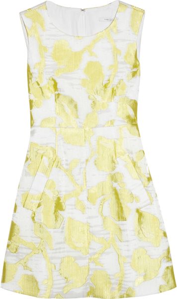 Diane Von Furstenberg Carpreena Mini Rose Jacquard Dress in Yellow (rose) - Lyst