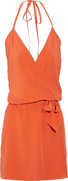 Haute Hippie Silk georgette Wrap effect Dress - Lyst